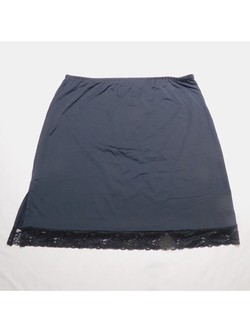 Avidlove Womens Half Slip Size Large Black Above Knee Lace Trim Underskirt NWT